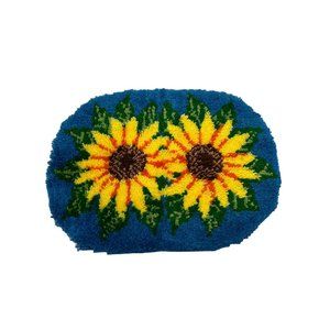 Completed Sunflower Latch Hook Rug 20x27 WonderArt